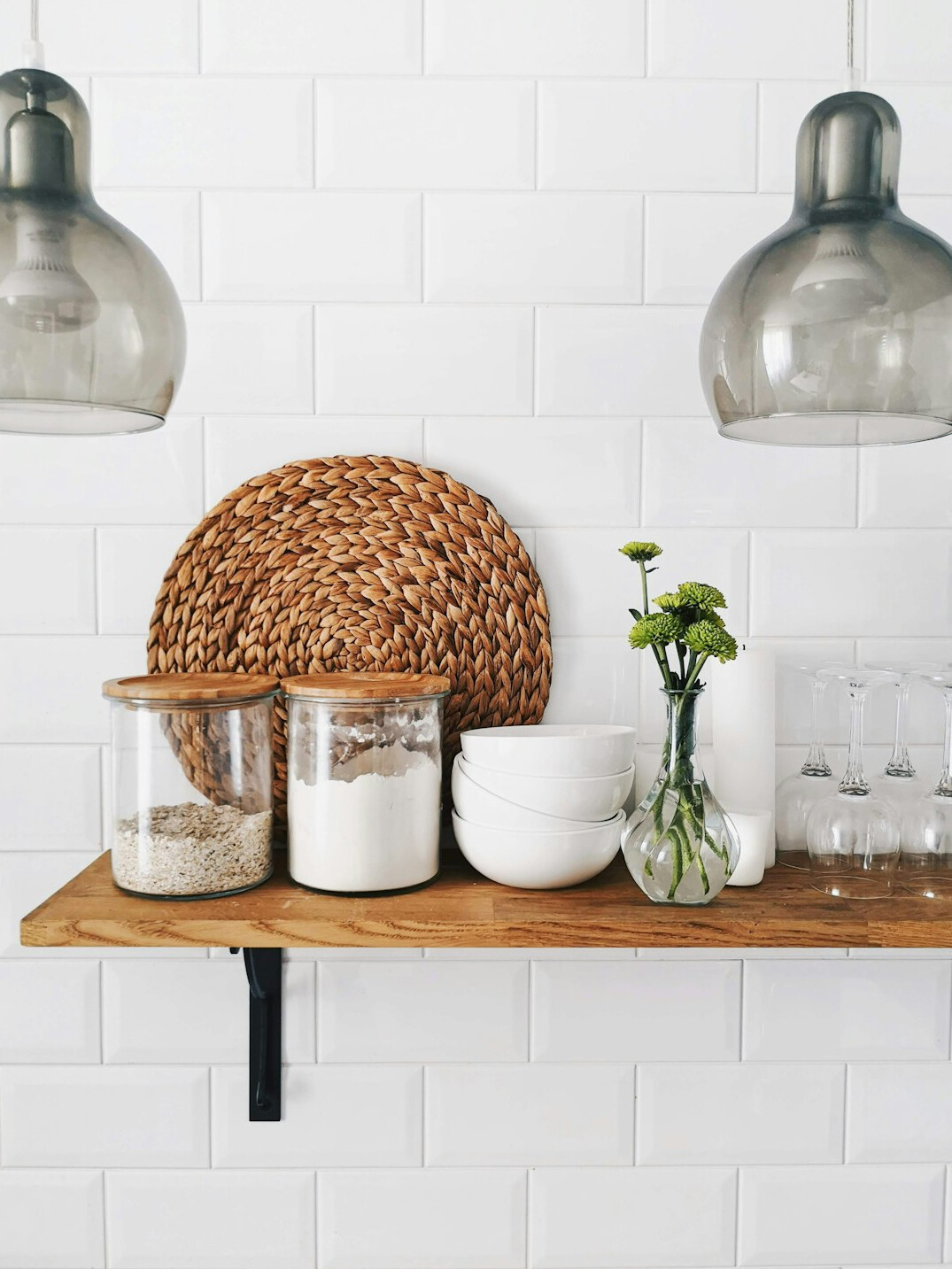 kitchen organization with jars
